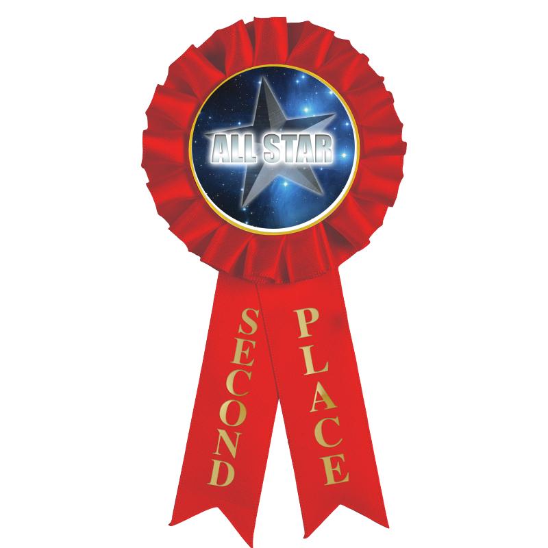 2ND PLACE MYLAR ROSETTES