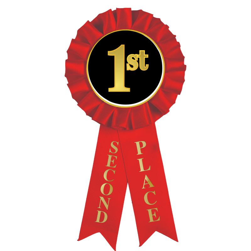 2ND PLACE MYLAR ROSETTES