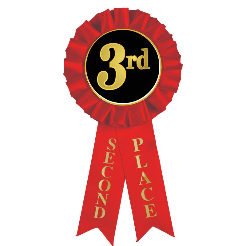 2ND PLACE MYLAR ROSETTES