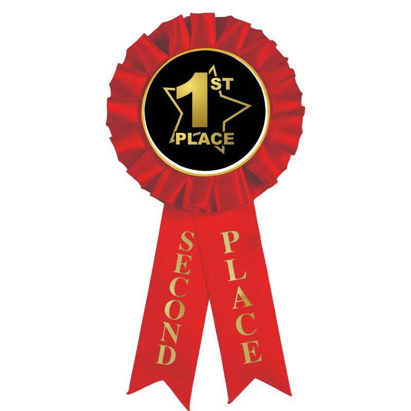 2ND PLACE MYLAR ROSETTES