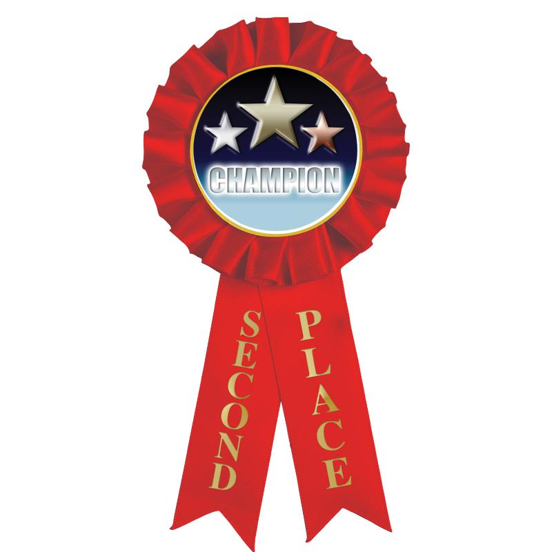 2ND PLACE MYLAR ROSETTES