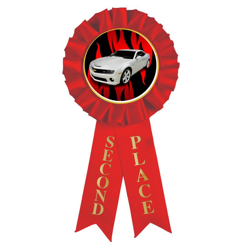 2ND PLACE MYLAR ROSETTES