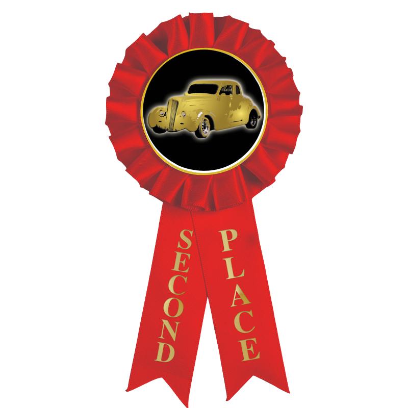 2ND PLACE MYLAR ROSETTES