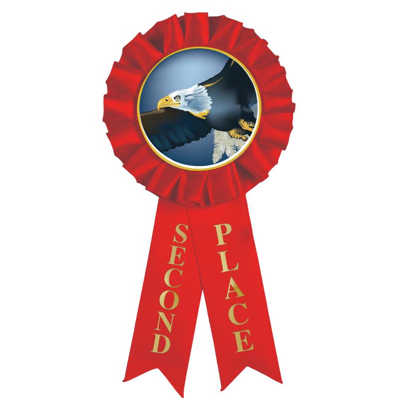 2ND PLACE MYLAR ROSETTES