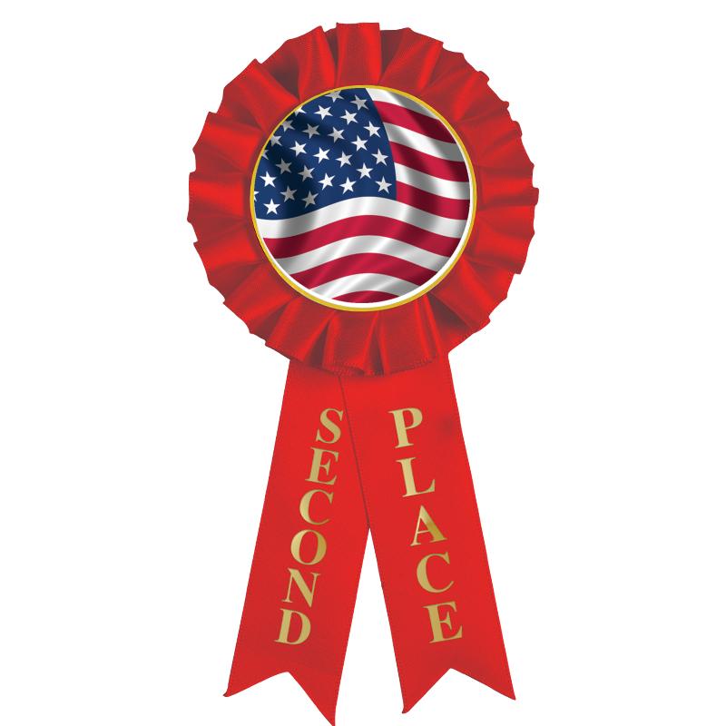 2ND PLACE MYLAR ROSETTES