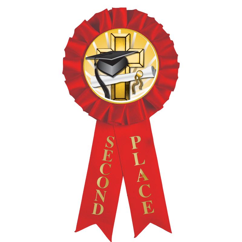 2ND PLACE MYLAR ROSETTES