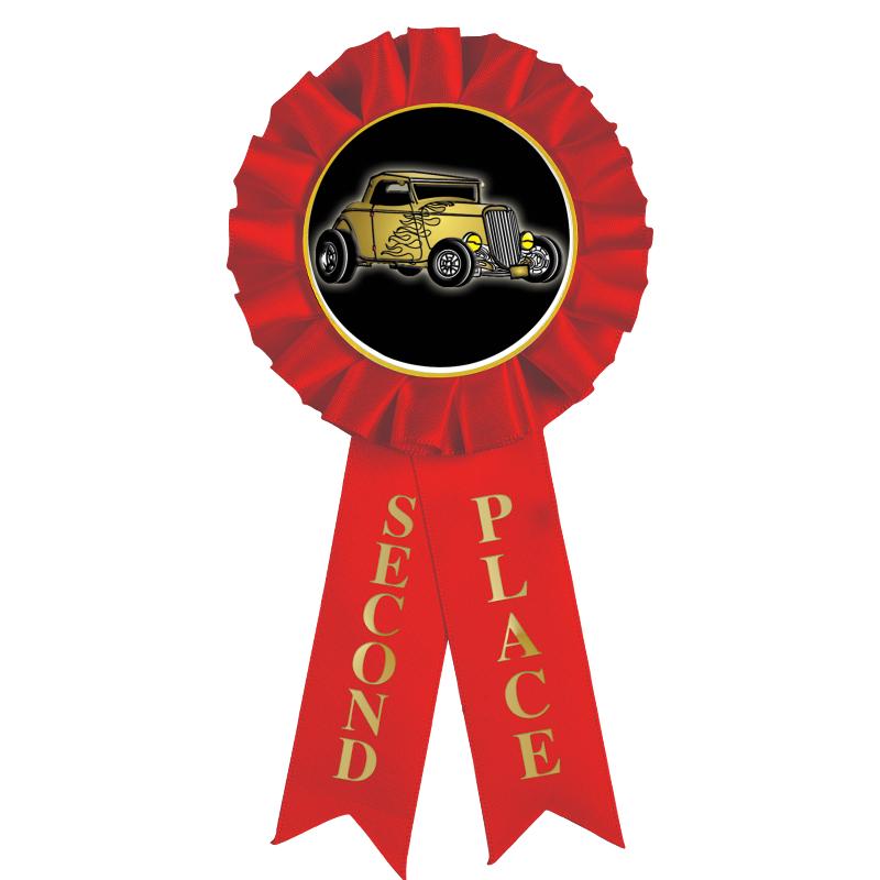 2ND PLACE MYLAR ROSETTES