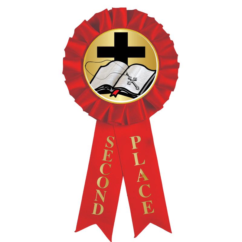 2ND PLACE MYLAR ROSETTES