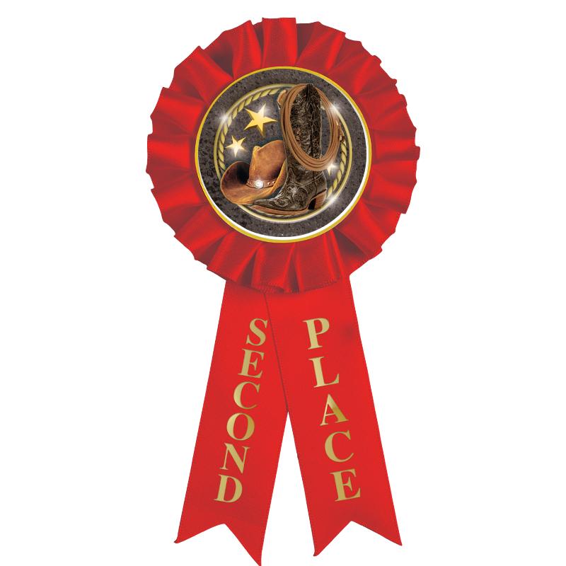 2ND PLACE MYLAR ROSETTES