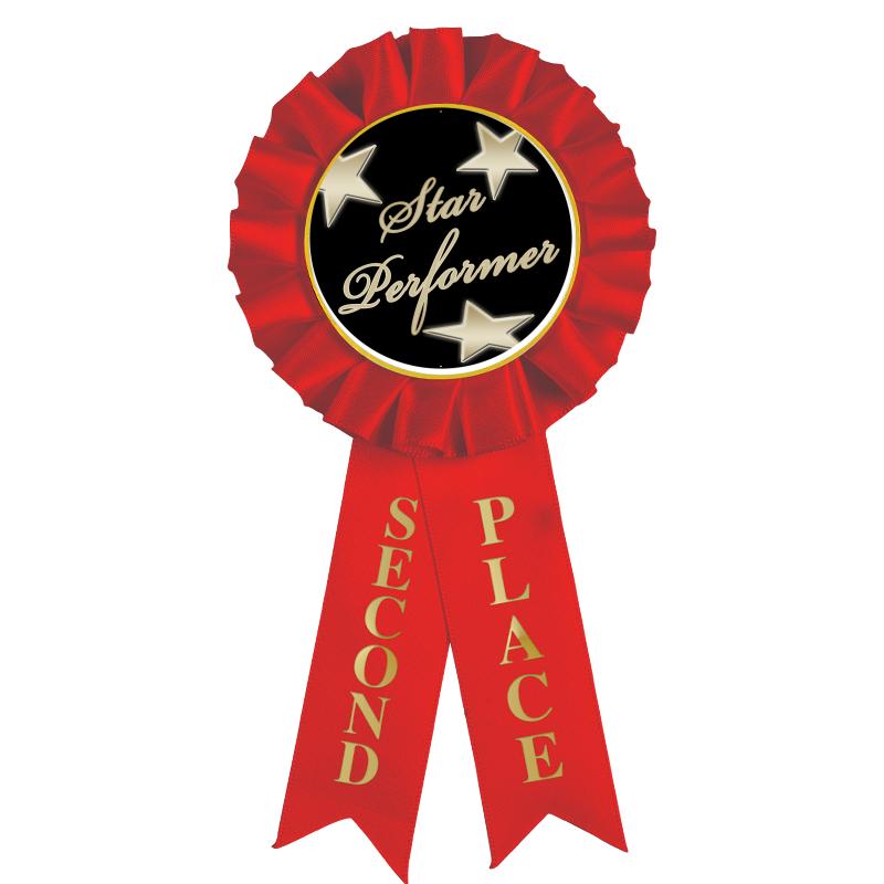 2ND PLACE MYLAR ROSETTES