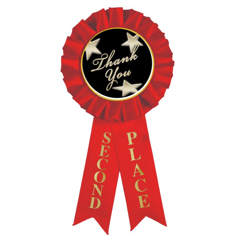 2ND PLACE MYLAR ROSETTES