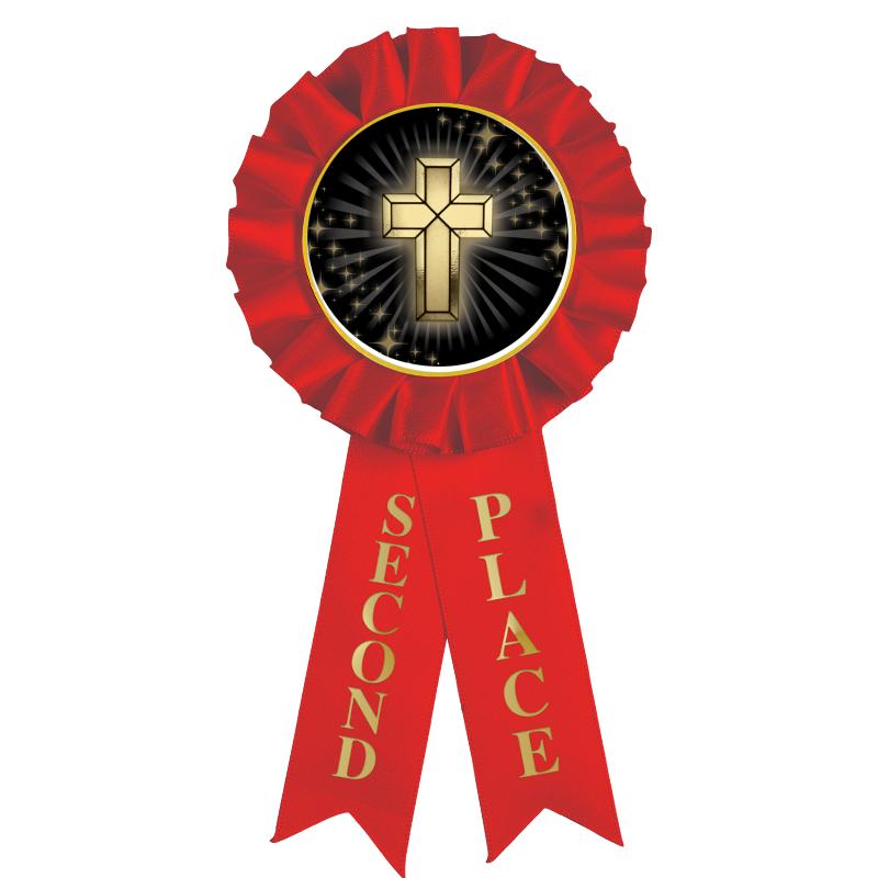 2ND PLACE MYLAR ROSETTES