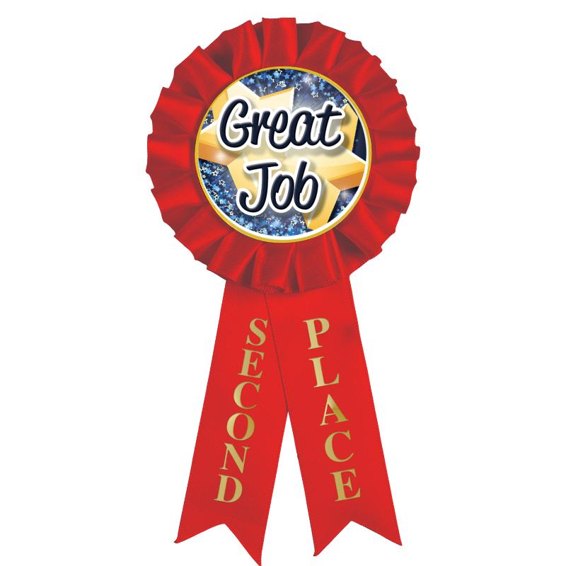 2ND PLACE MYLAR ROSETTES