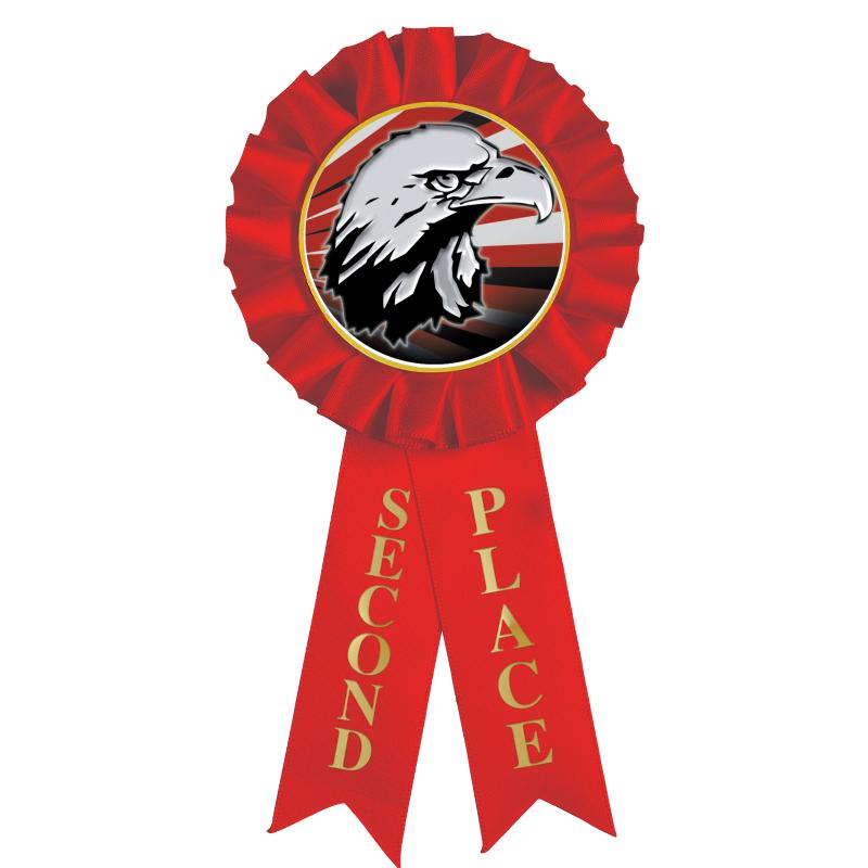 2ND PLACE MYLAR ROSETTES