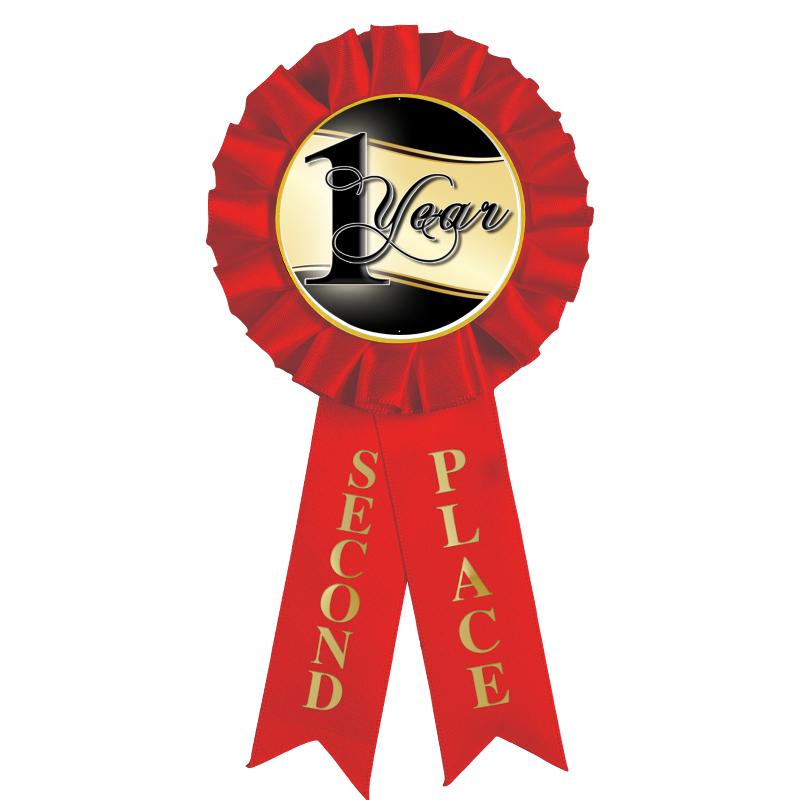 2ND PLACE MYLAR ROSETTES