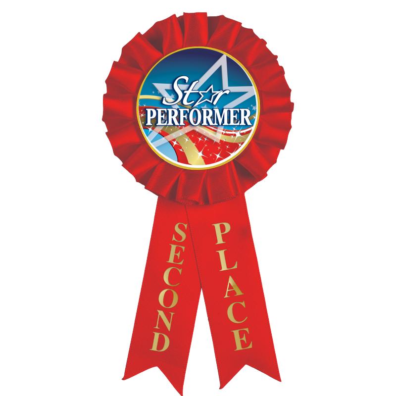 2ND PLACE MYLAR ROSETTES