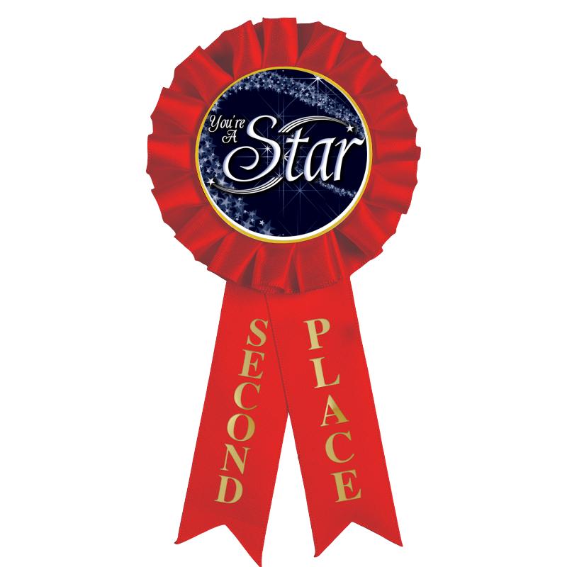 2ND PLACE MYLAR ROSETTES