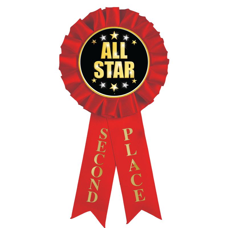 2ND PLACE MYLAR ROSETTES