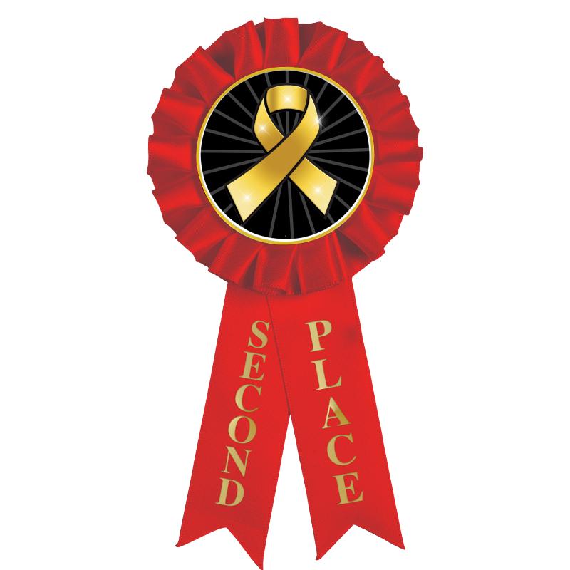 2ND PLACE MYLAR ROSETTES