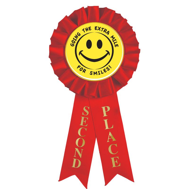 2ND PLACE MYLAR ROSETTES