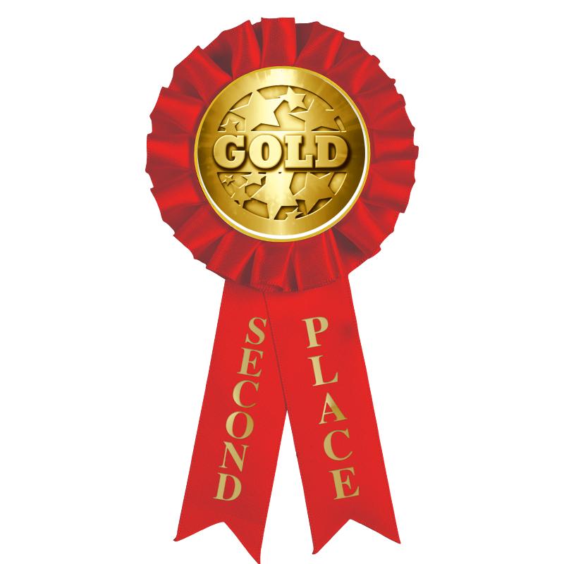 2ND PLACE MYLAR ROSETTES