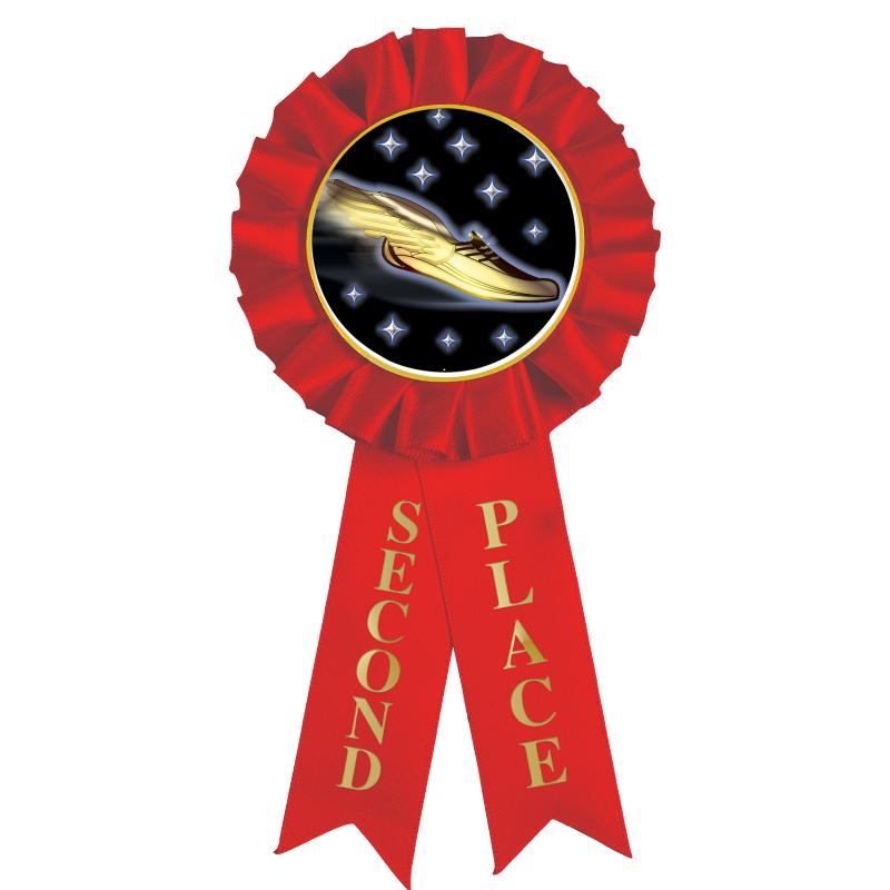 2ND PLACE MYLAR ROSETTES