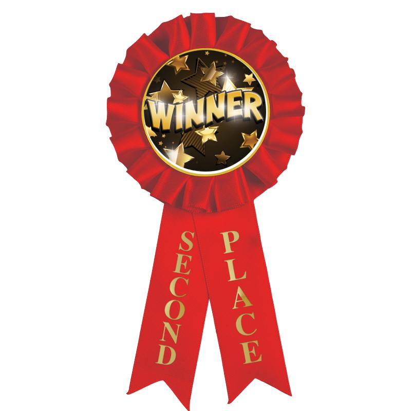 2ND PLACE MYLAR ROSETTES