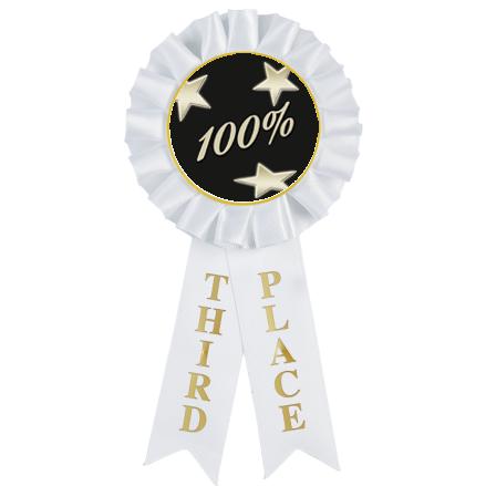 3RD PLACE MYLAR ROSETTES