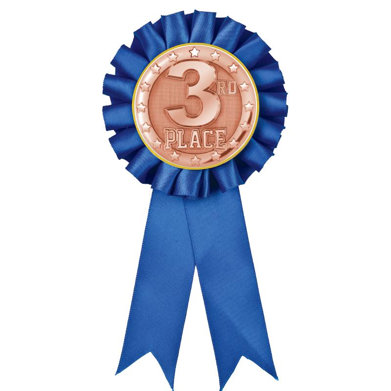 BLUE MYLAR ROSETTES