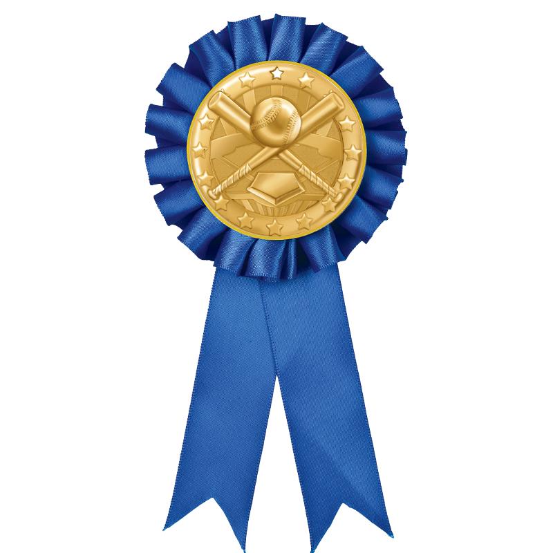 BLUE MYLAR ROSETTES