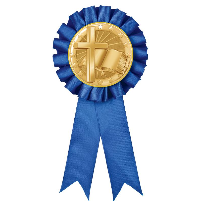BLUE MYLAR ROSETTES