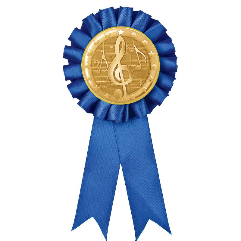 BLUE MYLAR ROSETTES