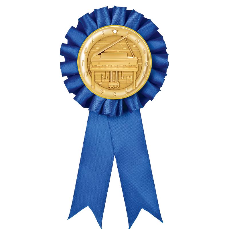 BLUE MYLAR ROSETTES