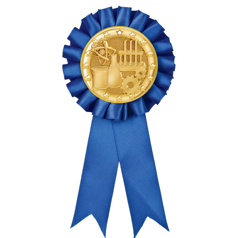 BLUE MYLAR ROSETTES