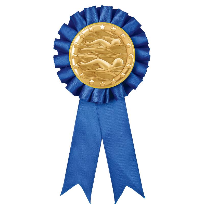 BLUE MYLAR ROSETTES