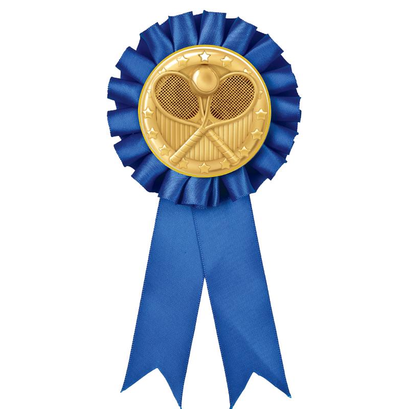 BLUE MYLAR ROSETTES