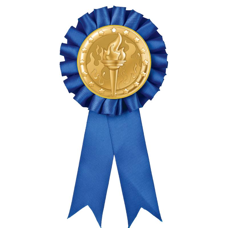 BLUE MYLAR ROSETTES