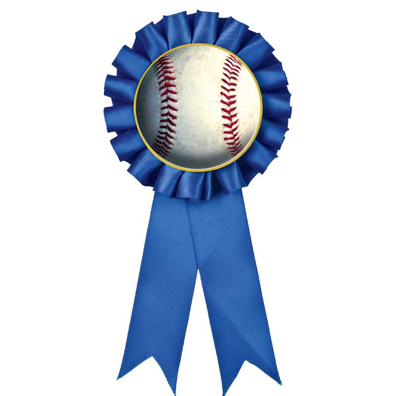 BLUE MYLAR ROSETTES