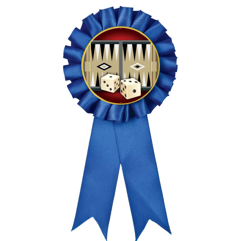 BLUE MYLAR ROSETTES
