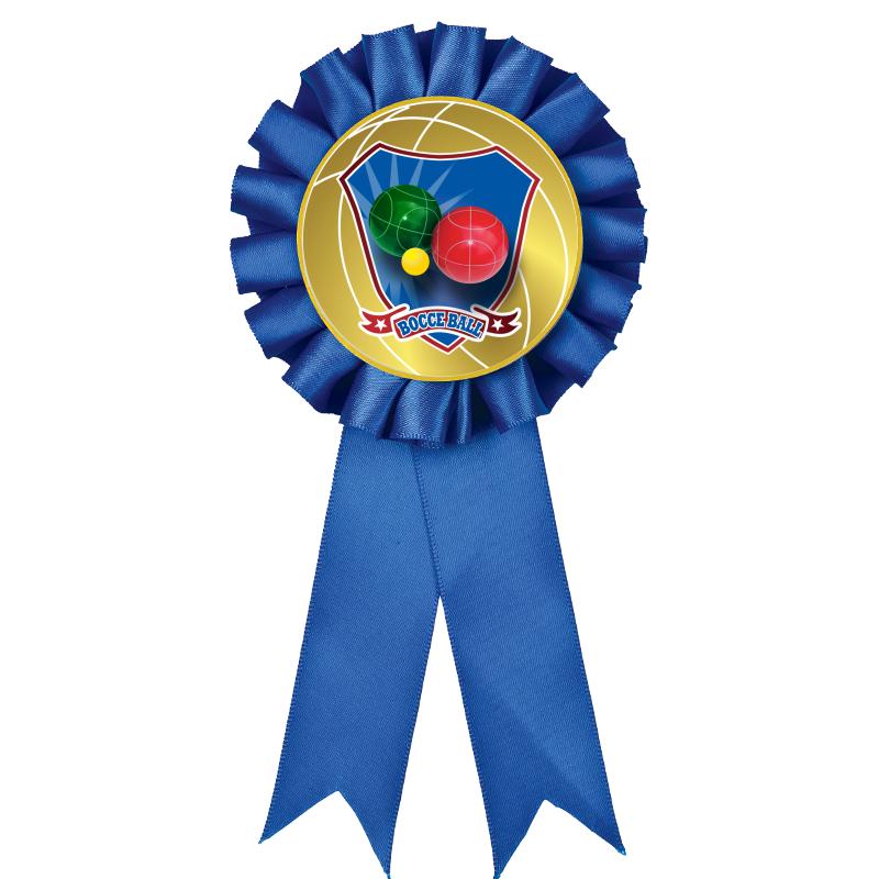 BLUE MYLAR ROSETTES