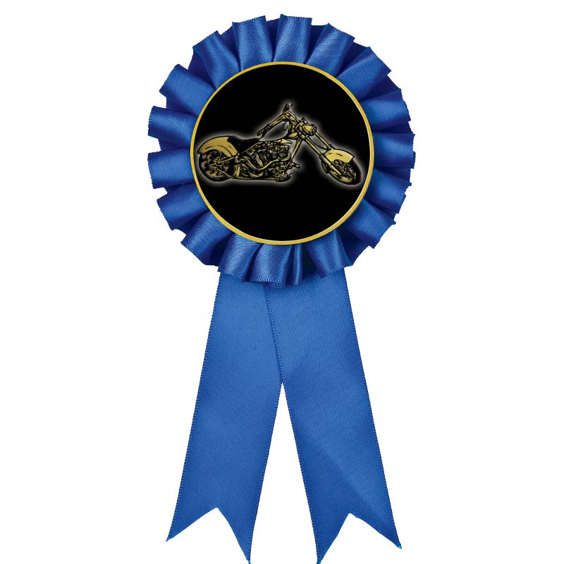 BLUE MYLAR ROSETTES