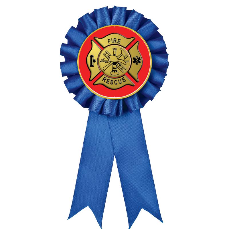 BLUE MYLAR ROSETTES
