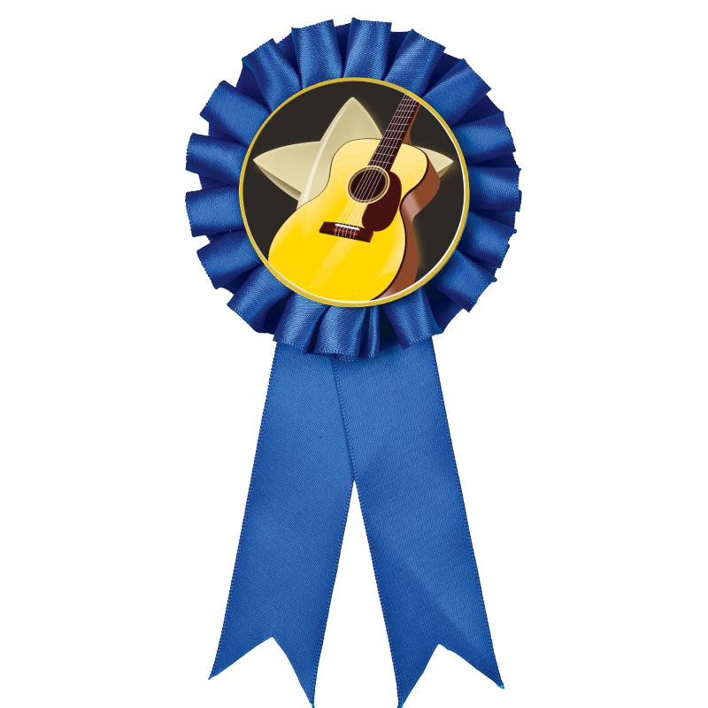 BLUE MYLAR ROSETTES