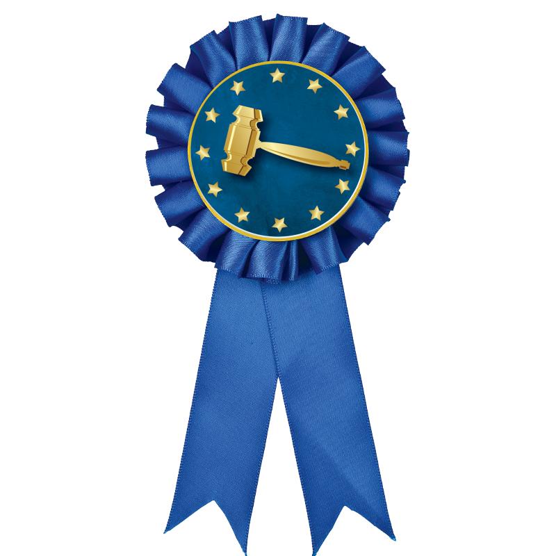 BLUE MYLAR ROSETTES