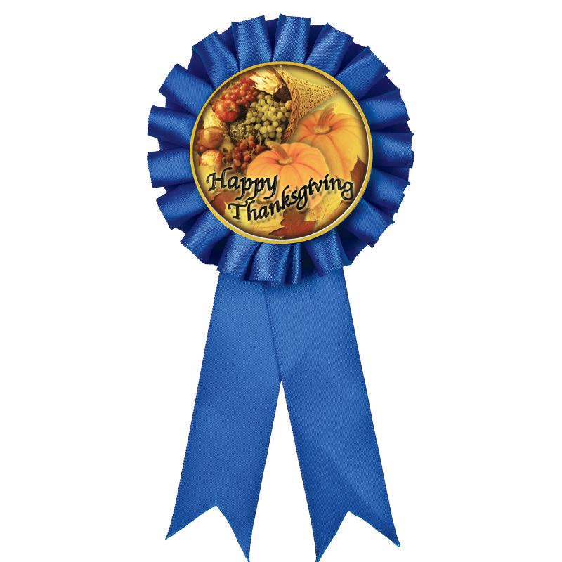 BLUE MYLAR ROSETTES
