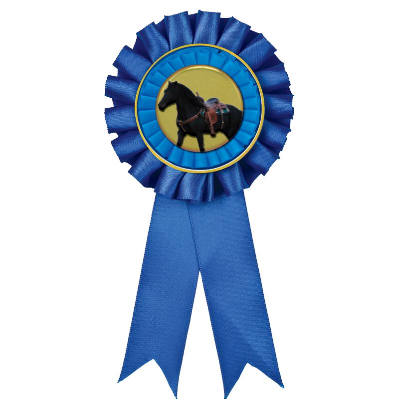 BLUE MYLAR ROSETTES