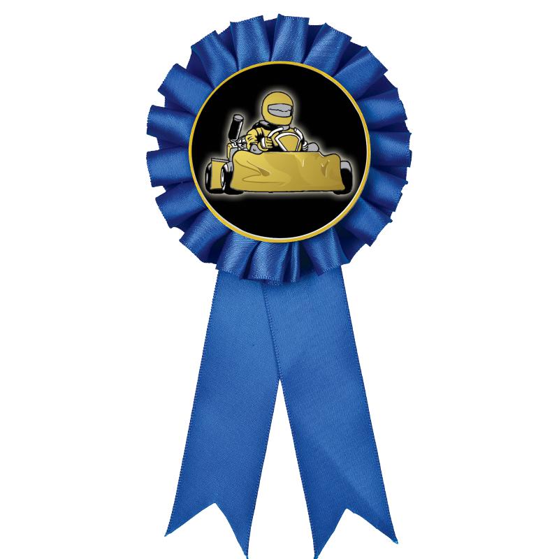 BLUE MYLAR ROSETTES