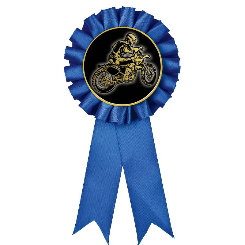BLUE MYLAR ROSETTES