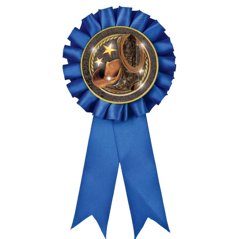 BLUE MYLAR ROSETTES