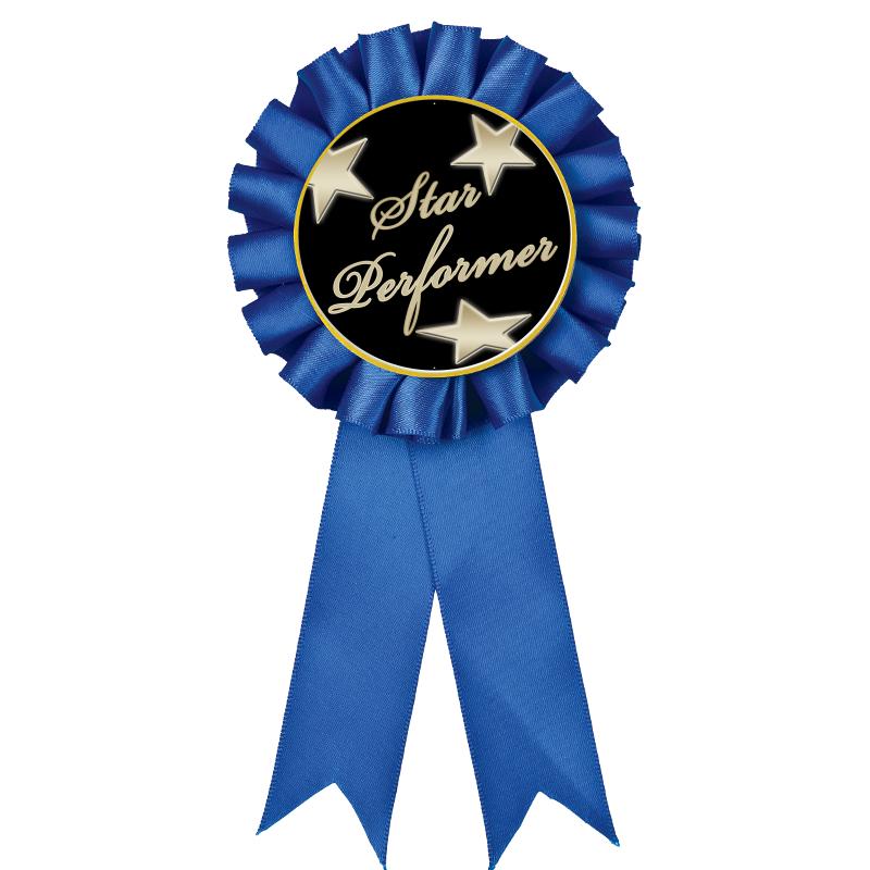 BLUE MYLAR ROSETTES